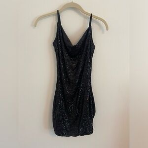 Elegant Black Sequin Dress